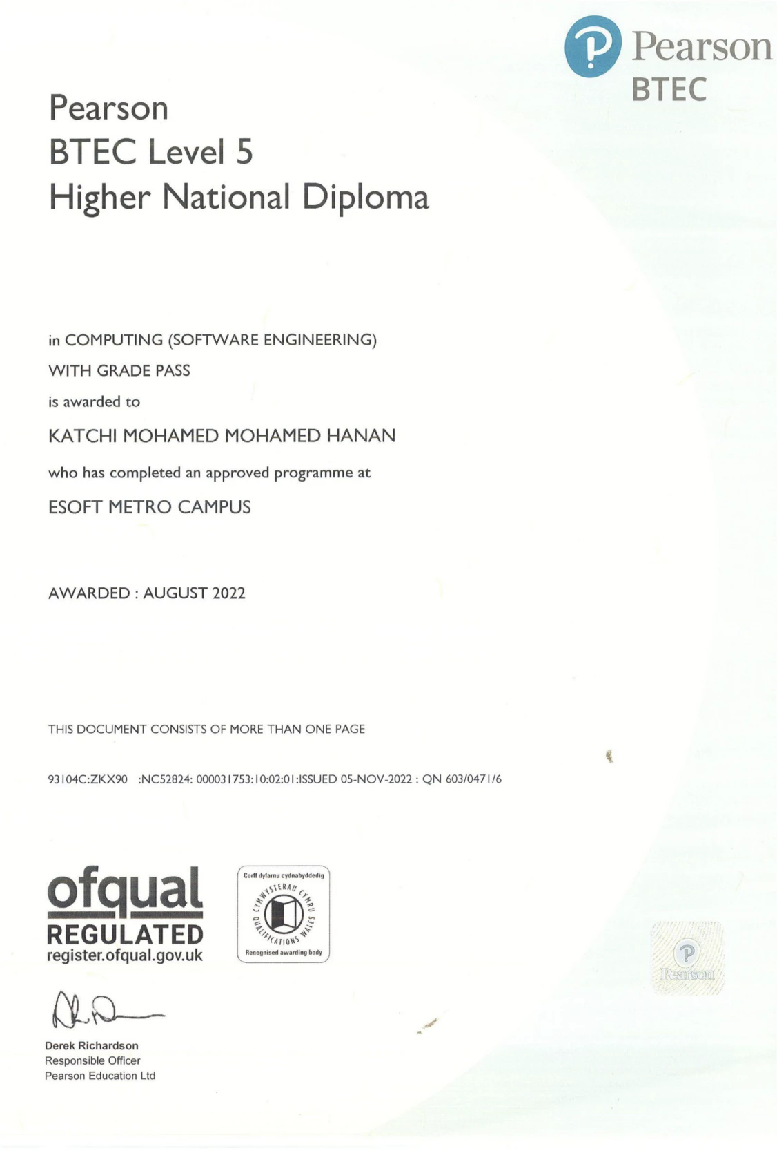 certificate