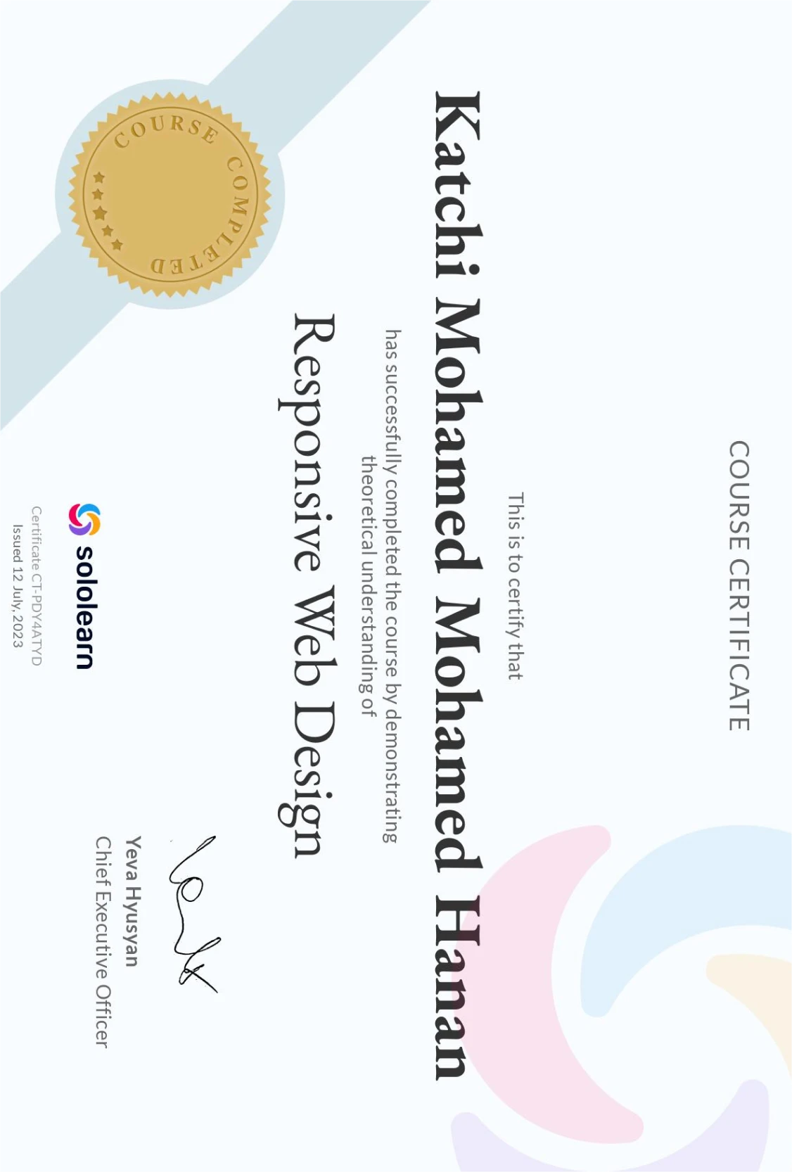 certificate