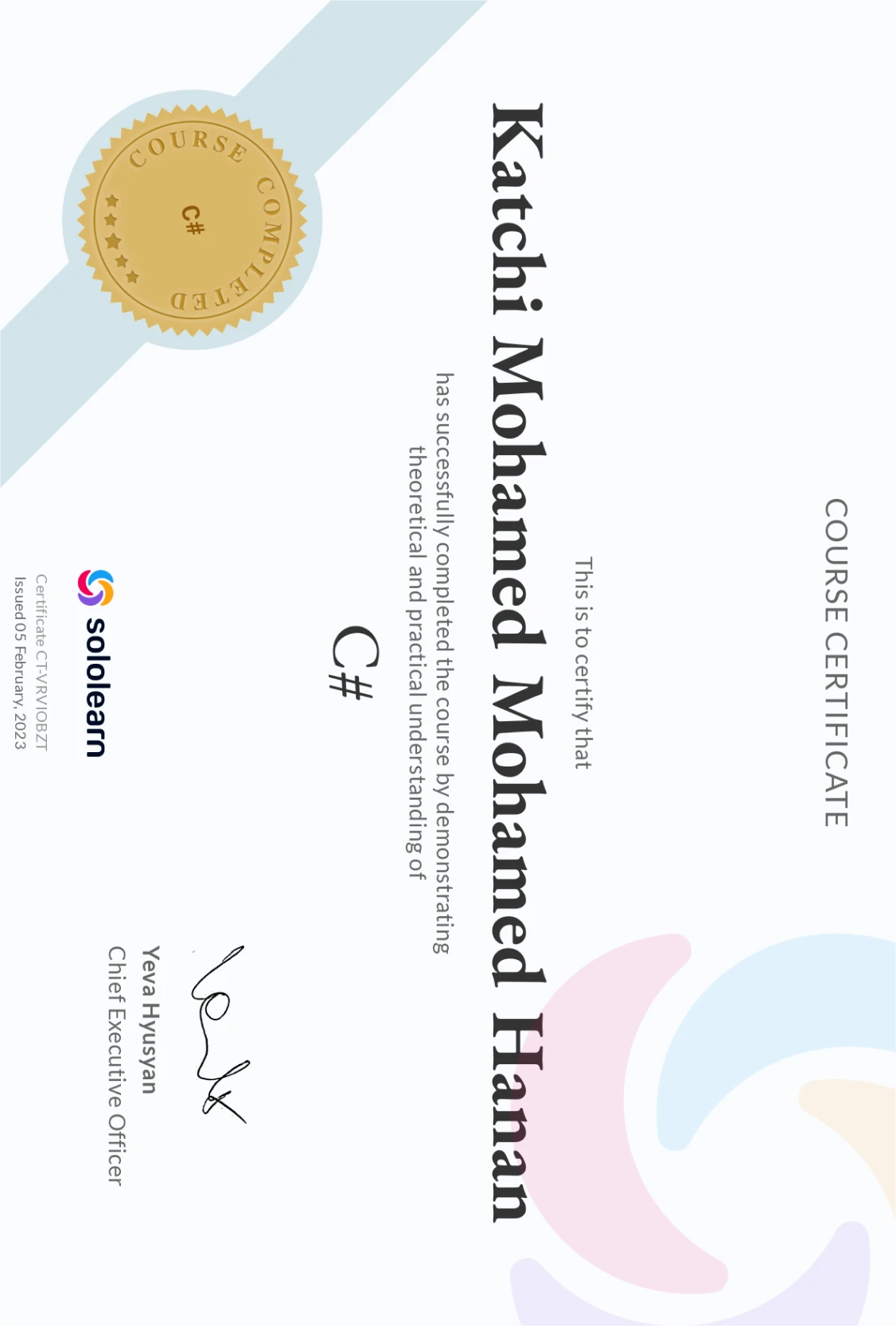 certificate